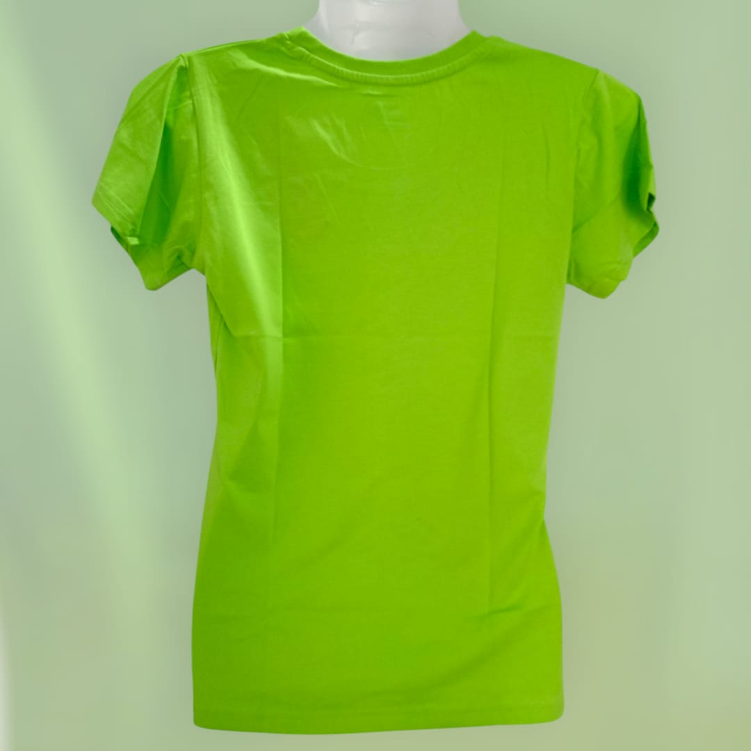 XXL Size Women's Green Floral "Let's Enjoy Today" Printed T-Shirt thumbnail