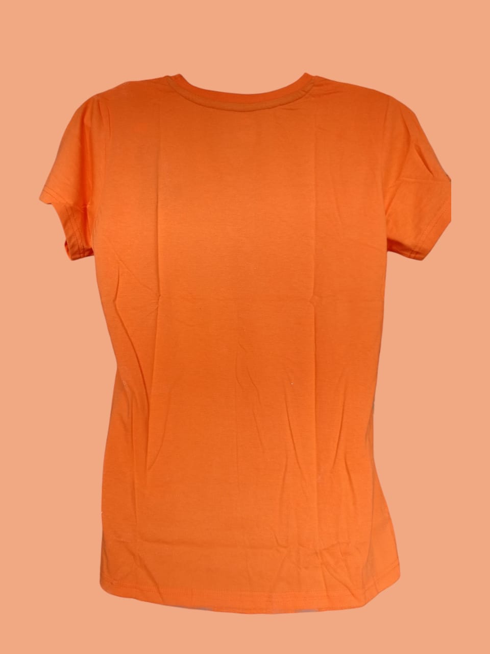 Women's Orange "MEOW" Cat Print Cotton T-Shirt thumbnail