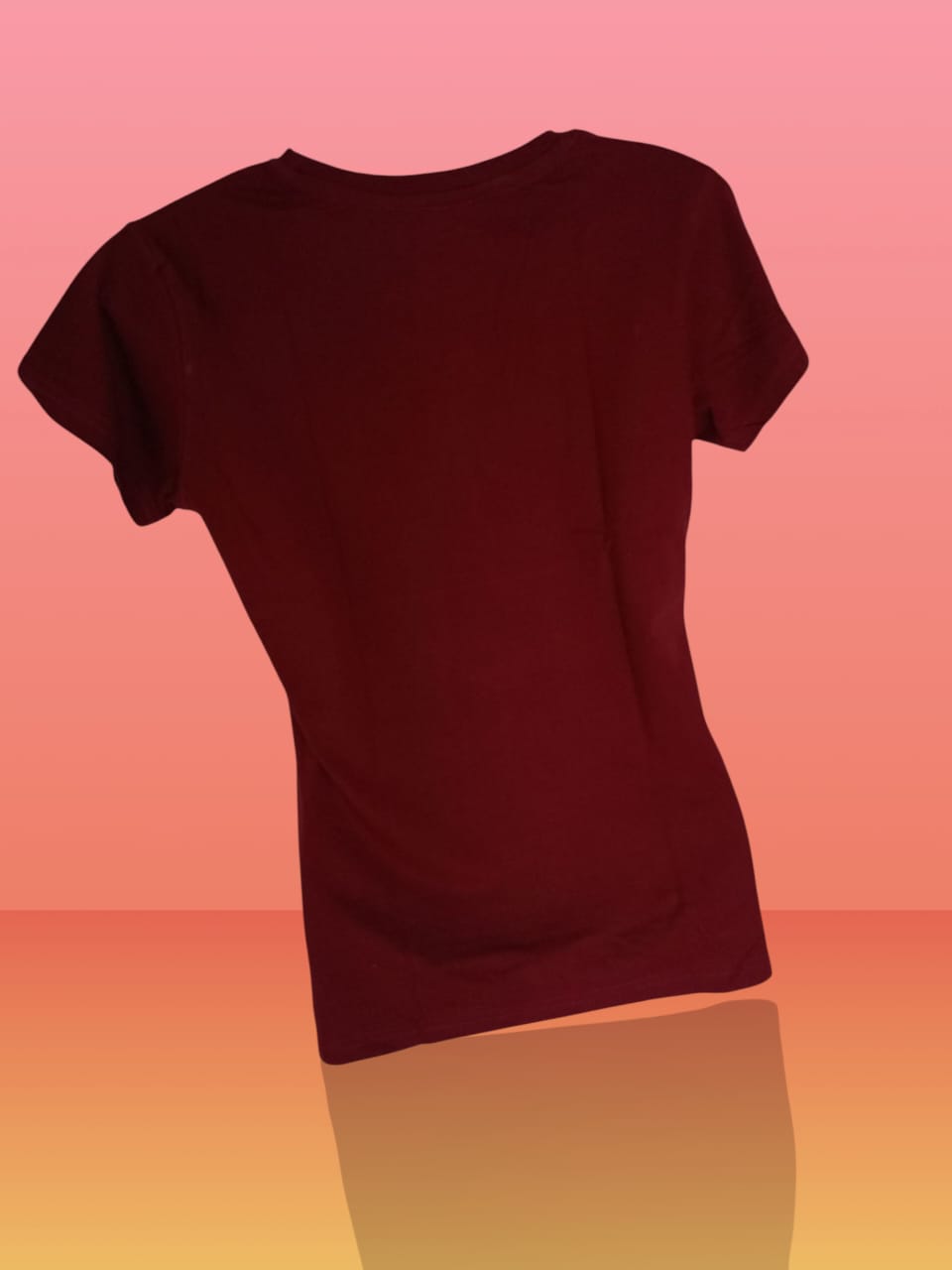 Women's Maroon Cotton T-Shirt with Blue "Love" Heart Typography Print thumbnail