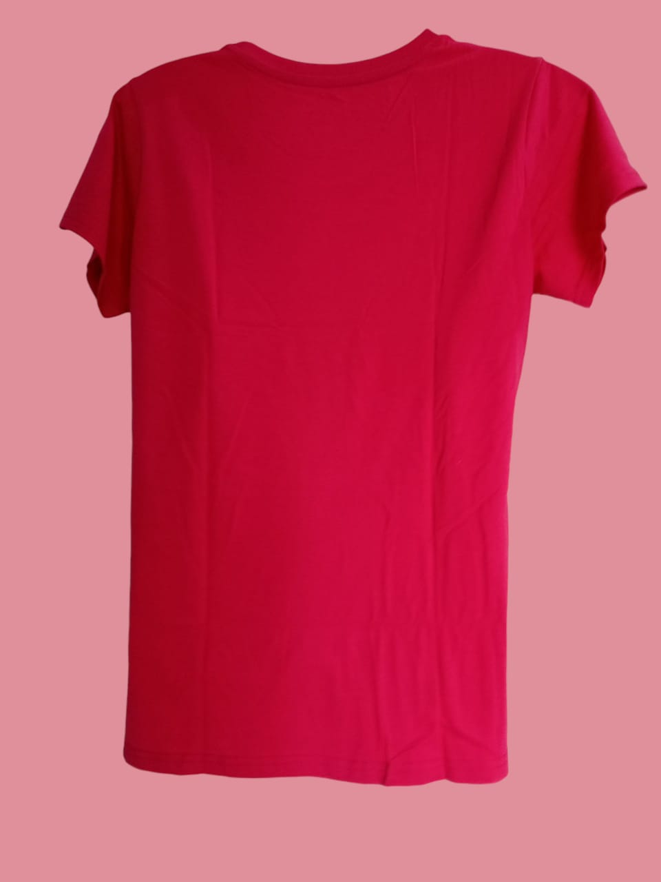 Women's Hot Pink Cotton T-Shirt – “Dreamer” with Ornamental Gold Print thumbnail